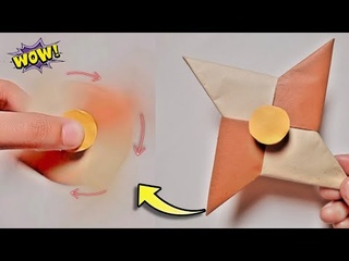 How To Make A Ninja Star Paper Fidget Spinner WITHOUT BEARINGS