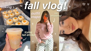 FALL VLOG  trying fall drinks, fall shopping haul, fall decor, cookies, shower, makeup, etc!