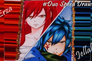 Speed Drawing - Erza e Jellal | Fairy Tail (Duo)