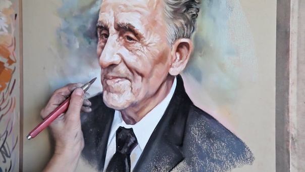 Pastel portrait, Portrait painting, Old man