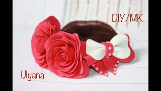 Резинка на пучок.  МК / DIY Kanzashi