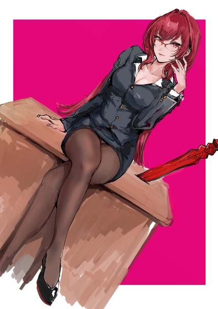 Secretary anime messy cute