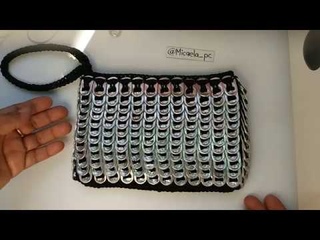 CARTERA, BOLSA TEJIDA A CROCHET CON ANILLAS DE LATA. 1/2
