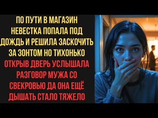 По пути в магазин невестка попала под дождь и решила заскочить за зонтом Но тихонько открыв дверь