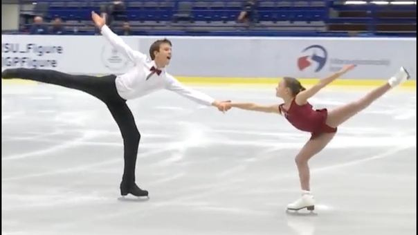 2016 ISU Junior Grand Prix Ostrava Pairs Short Program Kseniia AKHANTEVA, Valerii KOLESOV
