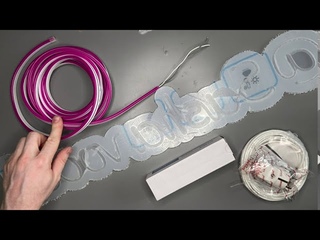 Как сделать надпись из гибкого LED неона Полное обучающее видео. How to make a LED flex neon sign