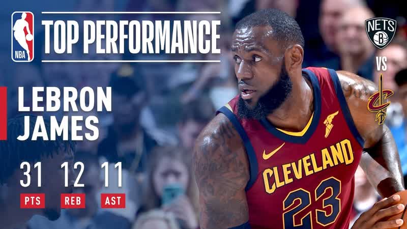 Le Bron James Sparks the Cavs Big Offensive Game With His 12th Triple Double of the