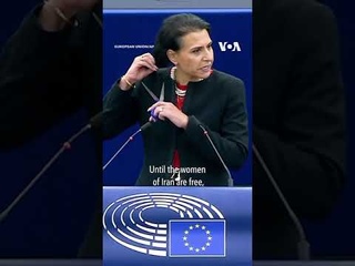 Swedish MEP Cuts Hair in Support of Iran Protests  #shorts | VOA News